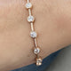 Diamond Chain Bracelet 3.03 Carat Rose Gold 14K