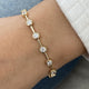 Diamond Chain Bracelet 3.04 Carat Yellow Gold 14K