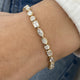 Diamond Tennis Bracelet 6.51 Carat Yellow Gold 14K