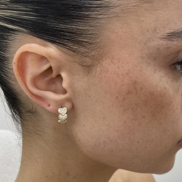 Diamond Huggie Earrings 0.50 Carat Yellow Gold 14K