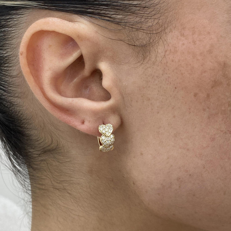 Diamond Huggie Earrings 0.50 Carat Yellow Gold 14K