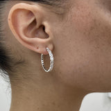 Diamond Hoop Earrings 1.40 Carat White Gold 14K