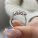 Diamond 5 Stone Ring 1.02 Carat White Gold 14K