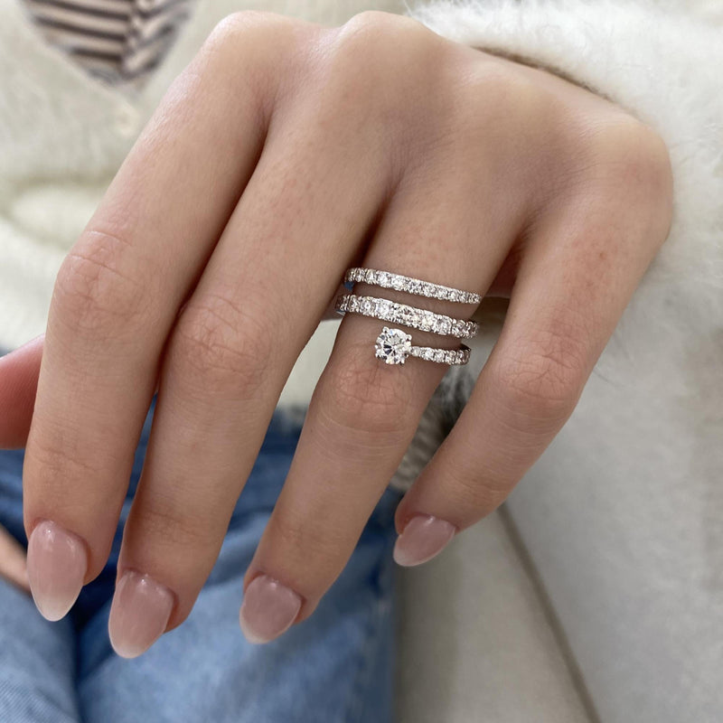 Diamond Wrap Ring 1.43 Carat White Gold 14K