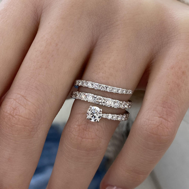 Diamond Wrap Ring 1.43 Carat White Gold 14K