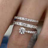 Diamond Wrap Ring 1.43 Carat White Gold 14K