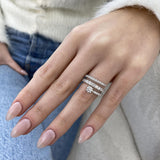 Diamond Wrap Ring 1.43 Carat White Gold 14K