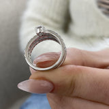 Diamond Wrap Ring 1.43 Carat White Gold 14K