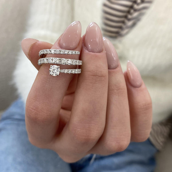 Diamond Wrap Ring 1.43 Carat White Gold 14K