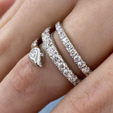 Diamond Wrap Ring 1.57 Carat White Gold 14K
