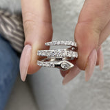 Diamond Wrap Ring 1.57 Carat White Gold 14K