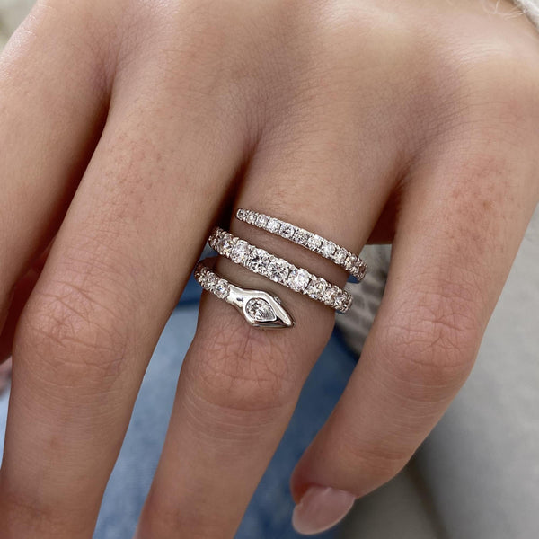 Diamond Wrap Ring 1.57 Carat White Gold 14K