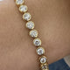 Diamond Tennis Bracelet 6.28 Carat Yellow Gold 14K