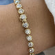 Diamond Tennis Bracelet 6.28 Carat Yellow Gold 14K