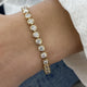 Diamond Tennis Bracelet 6.28 Carat Yellow Gold 14K