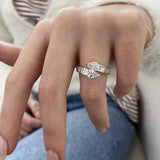 Diamond Wrap Ring 1.77 Carat White Gold 14K