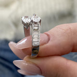 Diamond Wrap Ring 1.77 Carat White Gold 14K