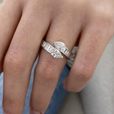 Diamond Wrap Ring 1.77 Carat White Gold 14K