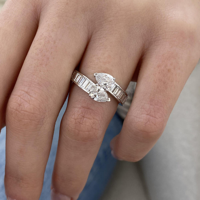 Diamond Wrap Ring 1.77 Carat White Gold 14K