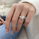 Diamond Wrap Ring 1.77 Carat White Gold 14K