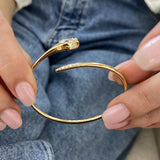 Diamond Bangle Bracelet 1.25 Carat Yellow Gold 14K