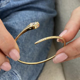 Diamond Bangle Bracelet 1.25 Carat Yellow Gold 14K