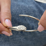 Diamond Bangle Bracelent 1.25 Carat White Gold 14K