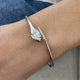 Diamond Bangle Bracelent 1.25 Carat White Gold 14K