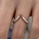 Diamond Chevron Open Ring 0.66 Carat Rose Gold 14K