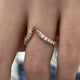 Diamond Chevron Open Ring 0.66 Carat Rose Gold 14K