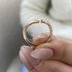Diamond Chevron Open Ring 0.66 Carat Rose Gold 14K
