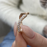 Diamond Chevron Open Ring 0.66 Carat Rose Gold 14K