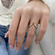 Diamond Chevron Open Ring 0.66 Carat Rose Gold 14K