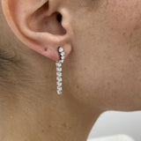 Diamond Threader Earrings 1.25 Carat White Gold 14K
