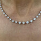 Diamond Tennis Necklace 5.51 Carat White Gold 14K