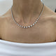 Diamond Tennis Necklace 5.51 Carat White Gold 14K