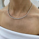Diamond Tennis Necklace 6.82 Carat White Gold 14K