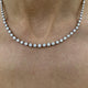 Diamond Tennis Necklace 6.82 Carat White Gold 14K
