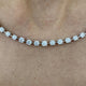 Diamond Tennis Necklace 6.82 Carat White Gold 14K