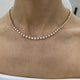 Diamond Tennis Necklace 6.70 Carat Rose Gold 14K