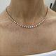 Diamond Tennis Necklace 6.70 Carat Rose Gold 14K