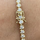 Diamond Tennis Bracelet 3.23 Carat Yellow Gold 14K