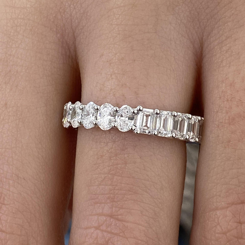 Diamond Eternity Ring 3.54 Carat White Gold 14K