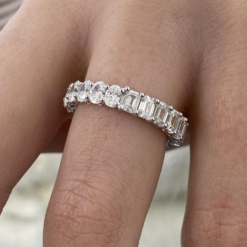 Diamond Eternity Ring 3.54 Carat White Gold 14K