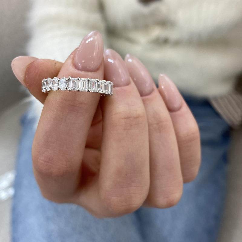 Diamond Eternity Ring 3.54 Carat White Gold 14K