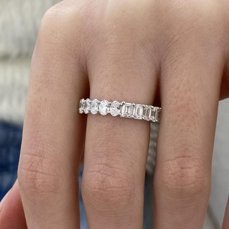 Diamond Eternity Ring 3.54 Carat White Gold 14K