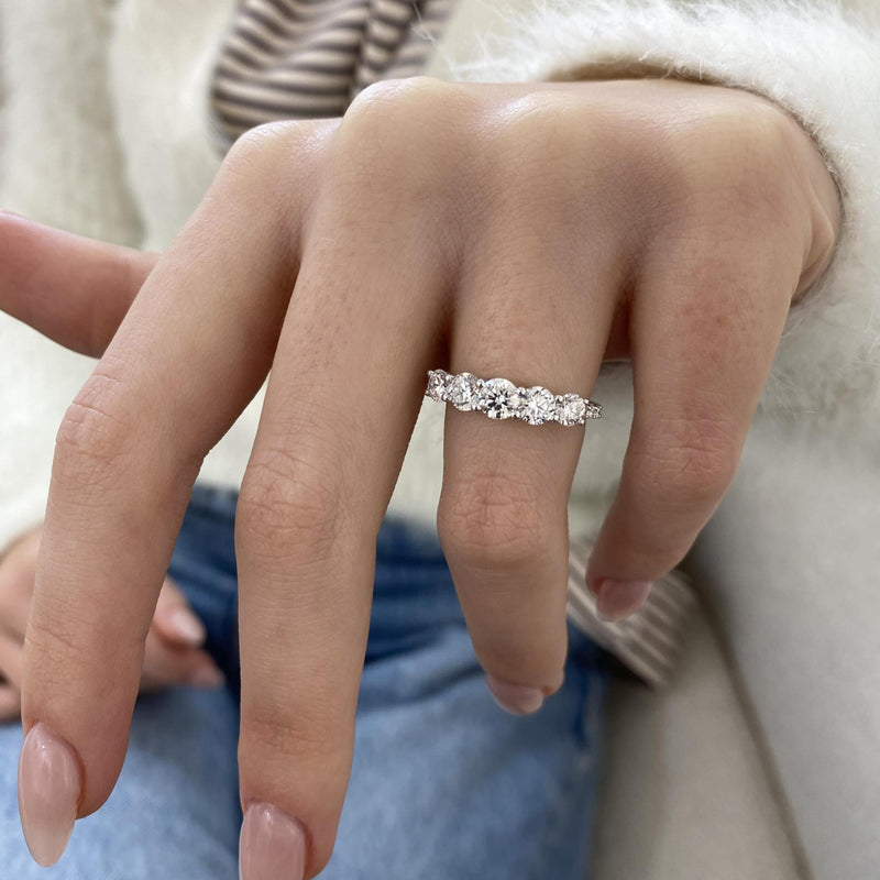 Diamond Stackable Ring 1.34 Carat White Gold 14K