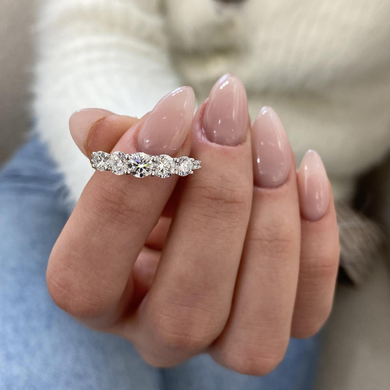 Diamond Stackable Ring 1.34 Carat White Gold 14K