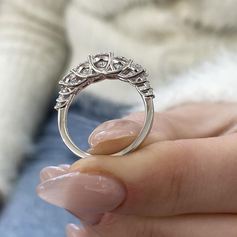 Diamond Stackable Ring 1.34 Carat White Gold 14K