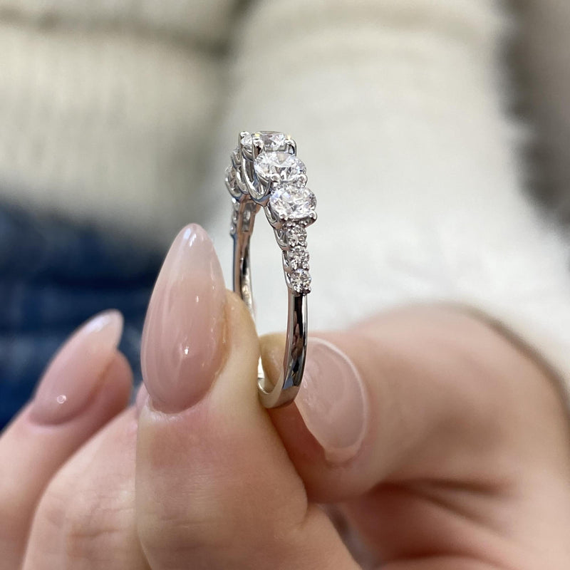 Diamond Stackable Ring 1.34 Carat White Gold 14K